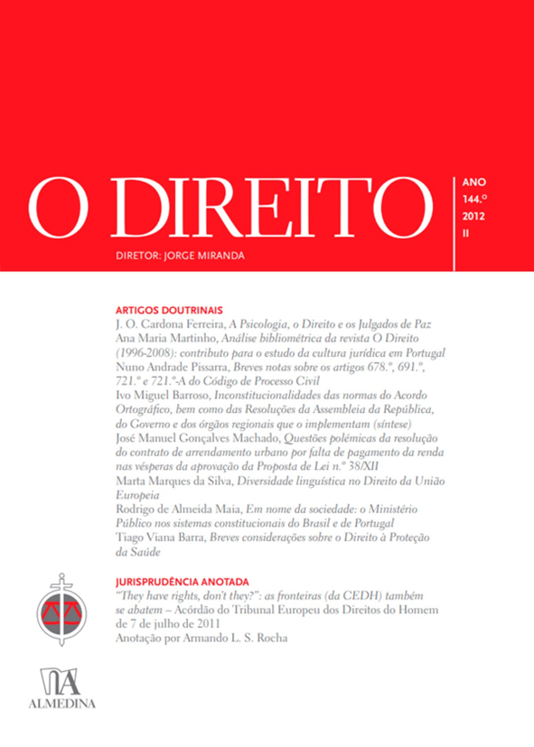 O DIREITO - ANO 144 (2012) - Nº II
