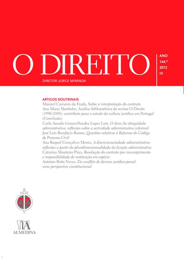 O DIREITO - ANO 144 (2012) - Nº III