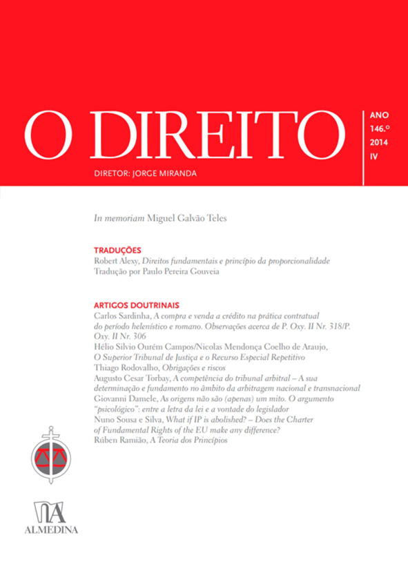 O DIREITO - ANO 146 (2014) - Nº IV