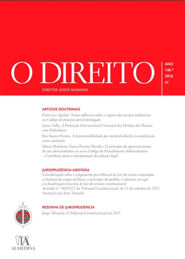 O DIREITO - ANO 148 (2016) - Nº III